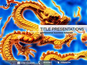 Chinese dragons PowerPoint Template for presentation