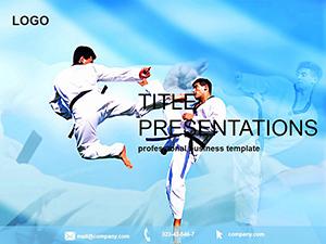 Taekwondo training Sports PowerPoint templates