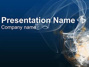 Abstract Fume Blue Background PowerPoint Template - Editable Download