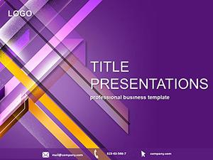 Ribbons and Purple Background PowerPoint template