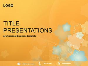 Flowers on an orange background: PowerPoint template