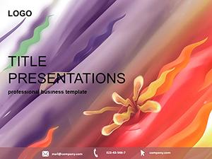 Vector red waves PowerPoint template