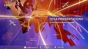 3D Map of Flights PowerPoint Templates