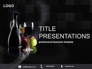 Bottle of Wine and Goblet PowerPoint template