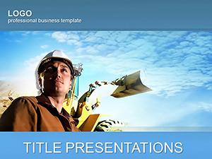 Worker and Excavator PowerPoint Templates