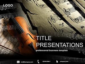 Art Entertainment : Violin with Notes PowerPoint Template