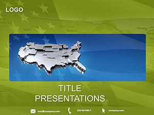 3d Map and Flag of USA PowerPoint Templates