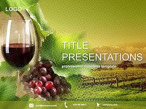 Glass of Wine and Winemaking PowerPoint Template