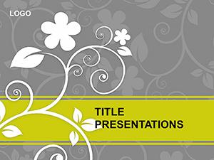 Gray Background with flower Vector PowerPoint templates