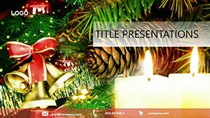 Christmas bells, Candles PowerPoint Template