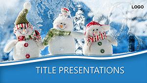 Three Snowmen PowerPoint Template: Festive Design