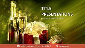 Champagne for the new year PowerPoint templates