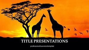 Animals of Africa - Giraffe PowerPoint templates
