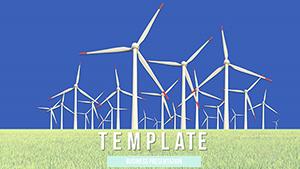 Wind turbines - equipment PowerPoint template