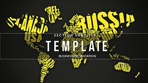 World Map with Names of Countries PowerPoint template