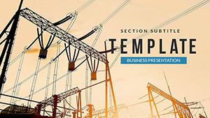 Electric towers (high-voltage lines) PowerPoint Template