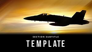 Flying Combat Aircraft PowerPoint template Presentation