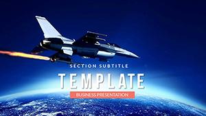 Aircraft above Earth PowerPoint template
