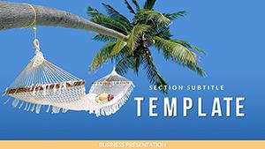 Recreation: beach, palm tree PowerPoint template