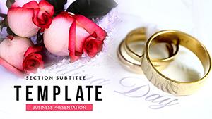 Wedding: Rings and Flowers PowerPoint Template | Beautiful Backgrounds and Themes