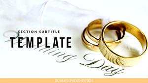 Wedding: Gold Engagement Rings PowerPoint templates