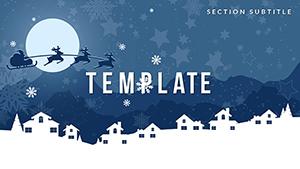 Santa Claus in Background of Moon PowerPoint templates