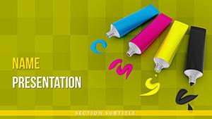 CMYK Paint Tubes PowerPoint Template Presentation