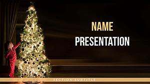 Child and Christmas Tree PowerPoint Templates