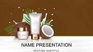 Cosmetics - organic coconut oil PowerPoint template
