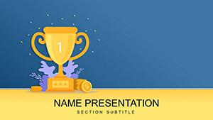 Winner, Cup, First Place PowerPoint template