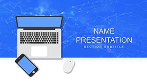 New Technologies: laptop, smartphone PowerPoint template