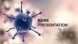 Virus Looks Microscope PowerPoint template
