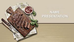 Garlic-Butter Steak Recipe PowerPoint template