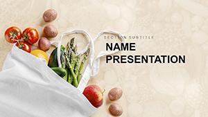 Shopping for Fruits and Vegetables PowerPoint template