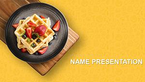 Waffles With Jam For Breakfast PowerPoint templates