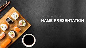 Sushi Rolls Japanese dish PowerPoint template