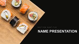 Sushi Rolls Restaurant Menus PowerPoint template