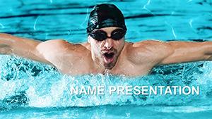 Butterfly Swimming, Butterfly Stroke PowerPoint template