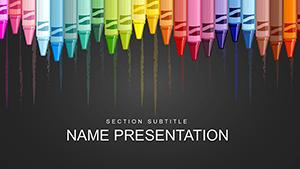 Colored childrens pencils PowerPoint presentation templates
