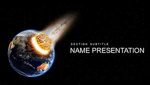 Asteroid warning PowerPoint template