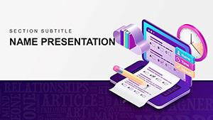 Online Courses, Distance Learning PowerPoint Template for Presentation