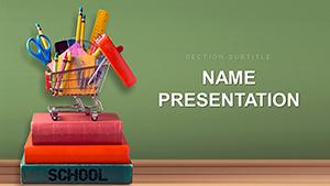 School Supply and Teacher Supplies PowerPoint template