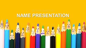 Educational pencils PowerPoint template