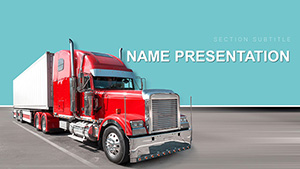 Freight road transportation PowerPoint template, PPTX Presentation