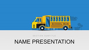 School Bus PowerPoint template for presentation, PPTX