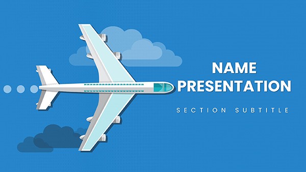 Airplane Flights PowerPoint template for presentation
