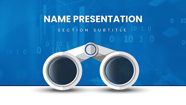 Binoculars Search Marketing PowerPoint Template | Education