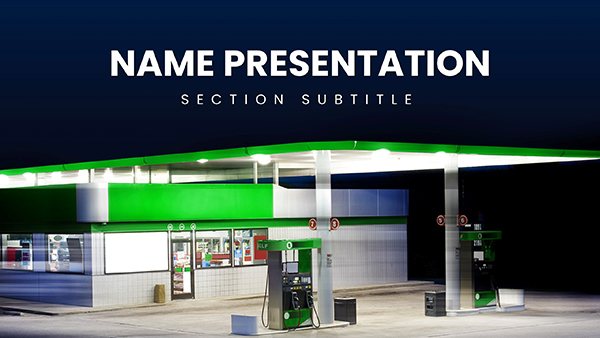 Gas Station Business PowerPoint Template - Customizable and Professional