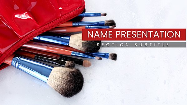 Cosmetic Brushes Accessories PowerPoint Template for Presentation