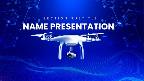 Background Flying Drone PowerPoint Template: Elevate Your Presentation Game